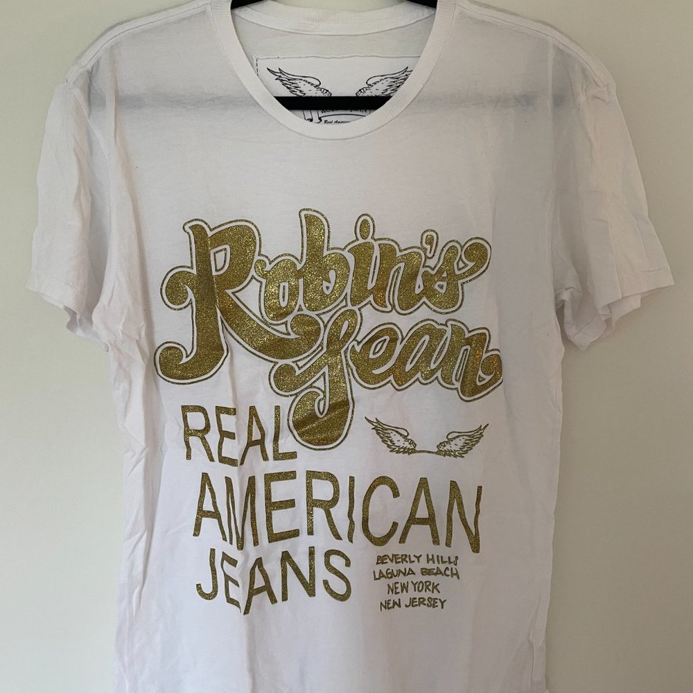 Robin's Jeans - Gold/Glitter Detail/Print - Size S
